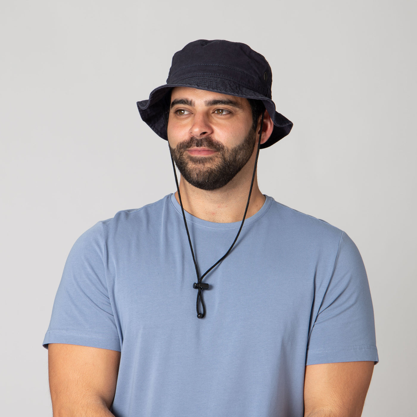 OUTDOOR - Mens Bucket Hat With Chin Cord And Wicking Sweatband