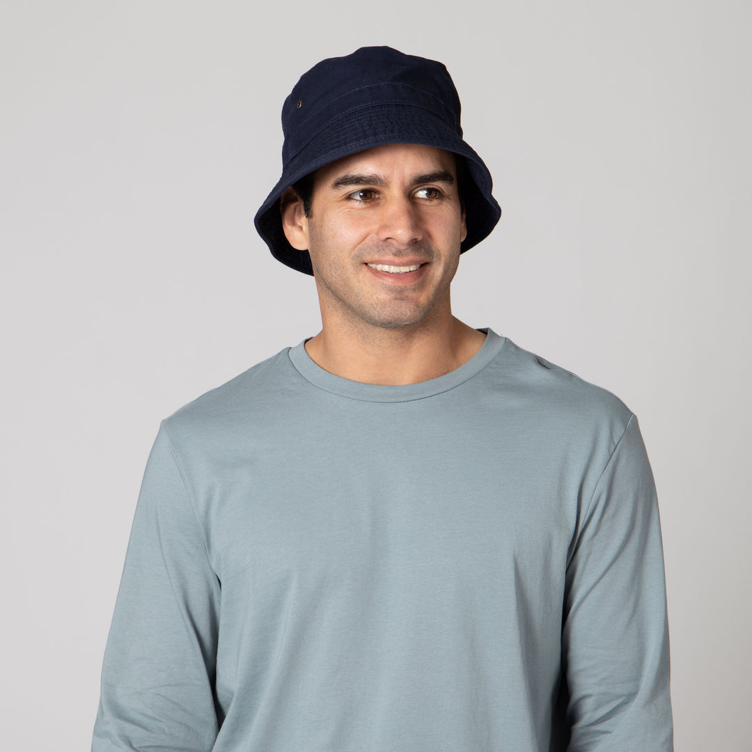 Men's washed cotton bucket with side grommets – San Diego