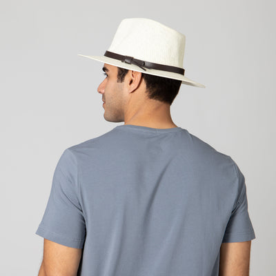 FEDORA - Men's Paper Fedora With Faux Leather Band