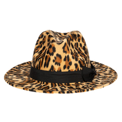 FEDORA - Faux Felt Leopard Print Fedora