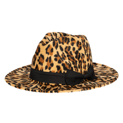 FEDORA - Faux Felt Leopard Print Fedora