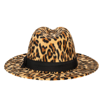 FEDORA - Faux Felt Leopard Print Fedora