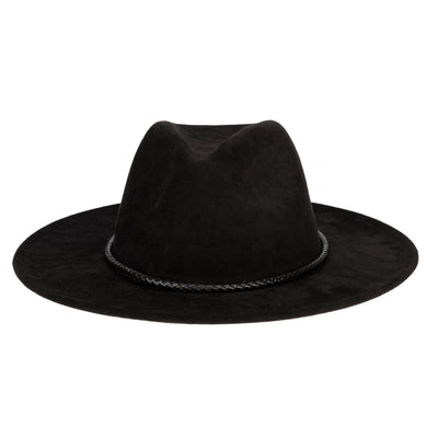 FEDORA - Faux Suede Fedora With Tassel Back Bow