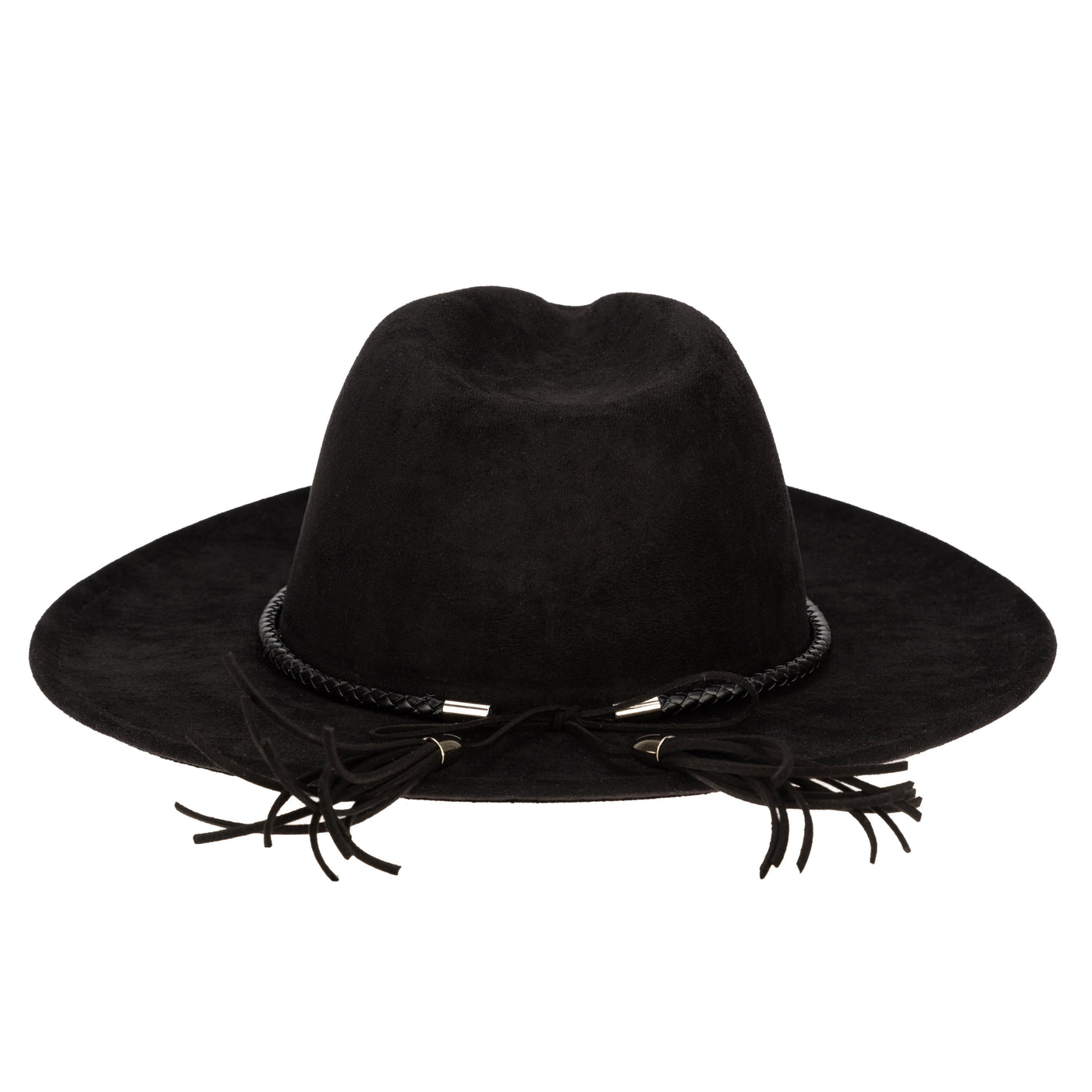 FEDORA - Faux Suede Fedora With Tassel Back Bow