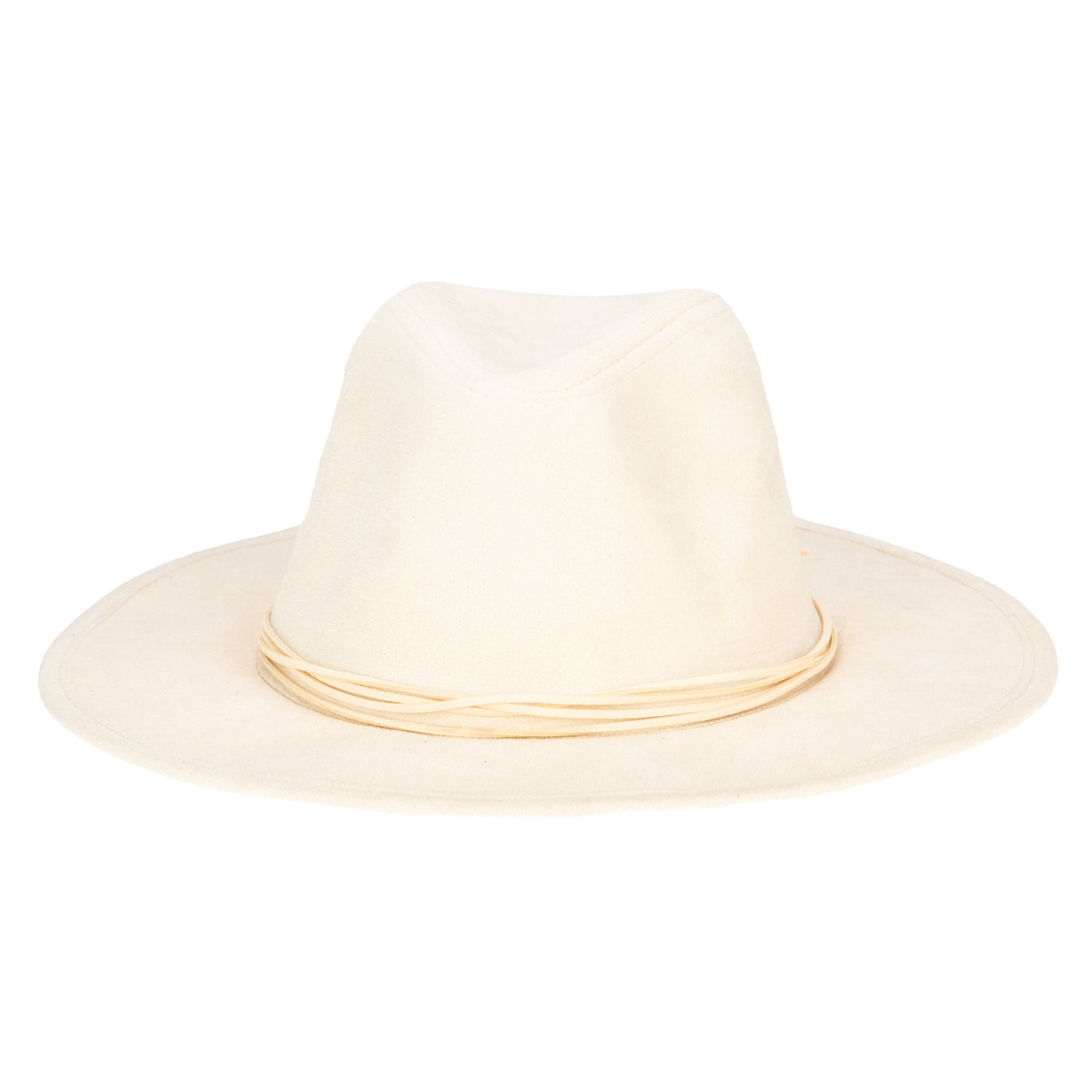 FEDORA - Cut & Sew Faux Suede Floppy Fedora Wrapped Back Knot Trim