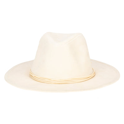 FEDORA - Cut & Sew Faux Suede Floppy Fedora Wrapped Back Knot Trim