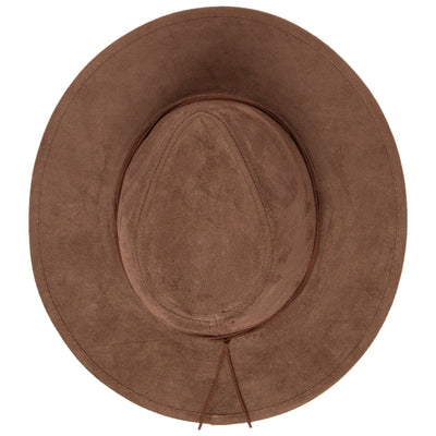 FEDORA - Cut & Sew Faux Suede Floppy Fedora Wrapped Back Knot Trim