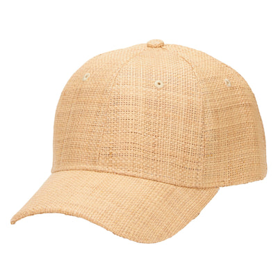 CAP - Women's Woven Raffia Ball Cap With Leather Adjustable Back (CTH4087)