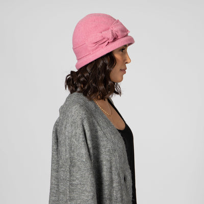 CLOCHE - Women's Soft Knit Cloche With Bow