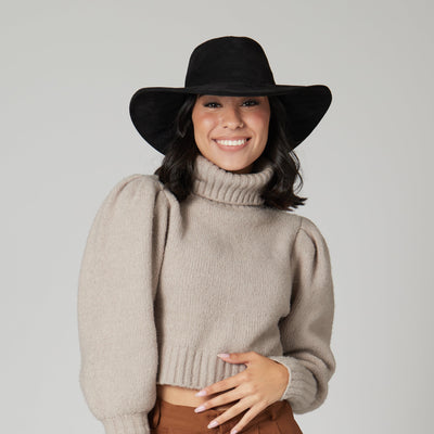 FEDORA - Pioneer - Cut & Sew Faux Suede Fedora