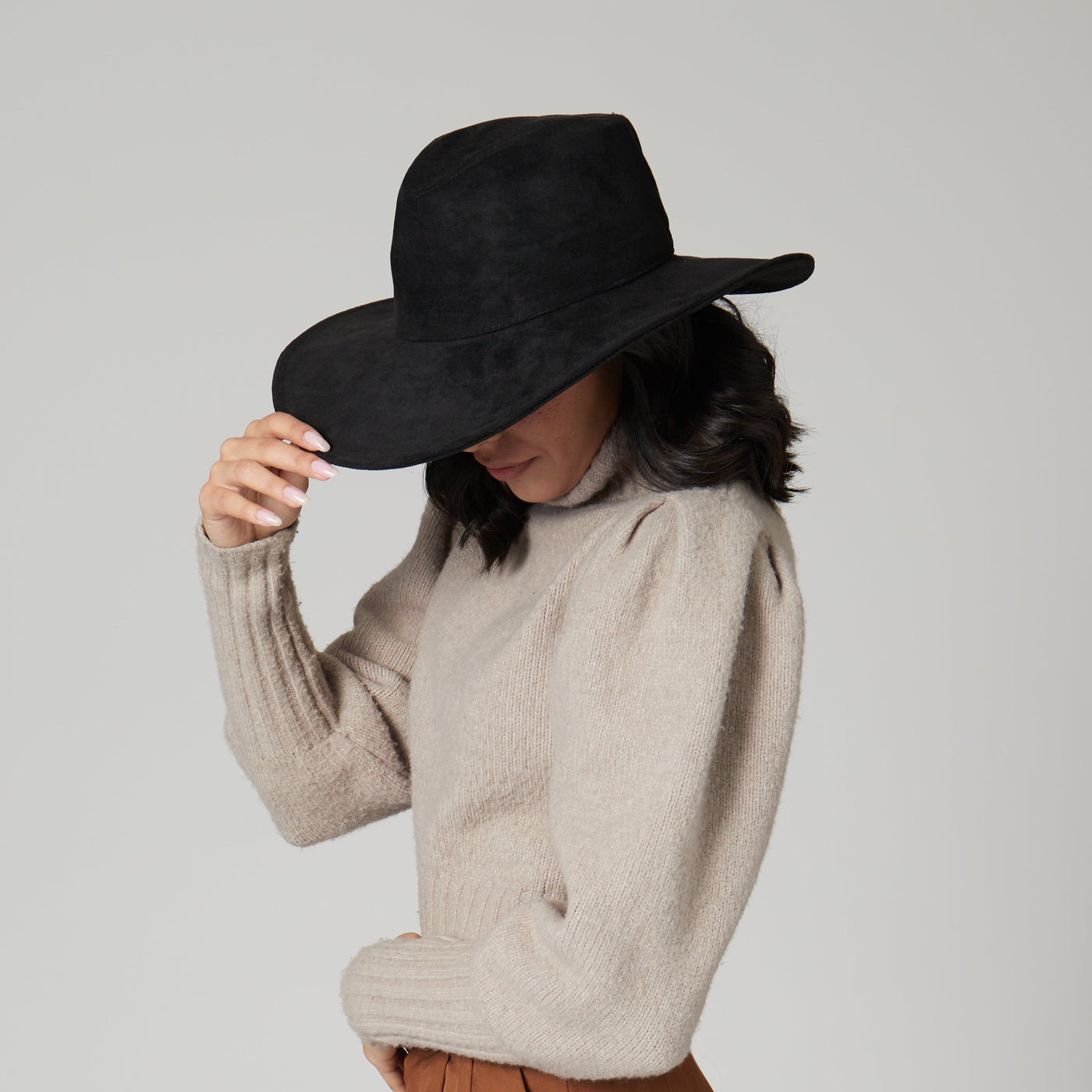 FEDORA - Pioneer - Cut & Sew Faux Suede Fedora