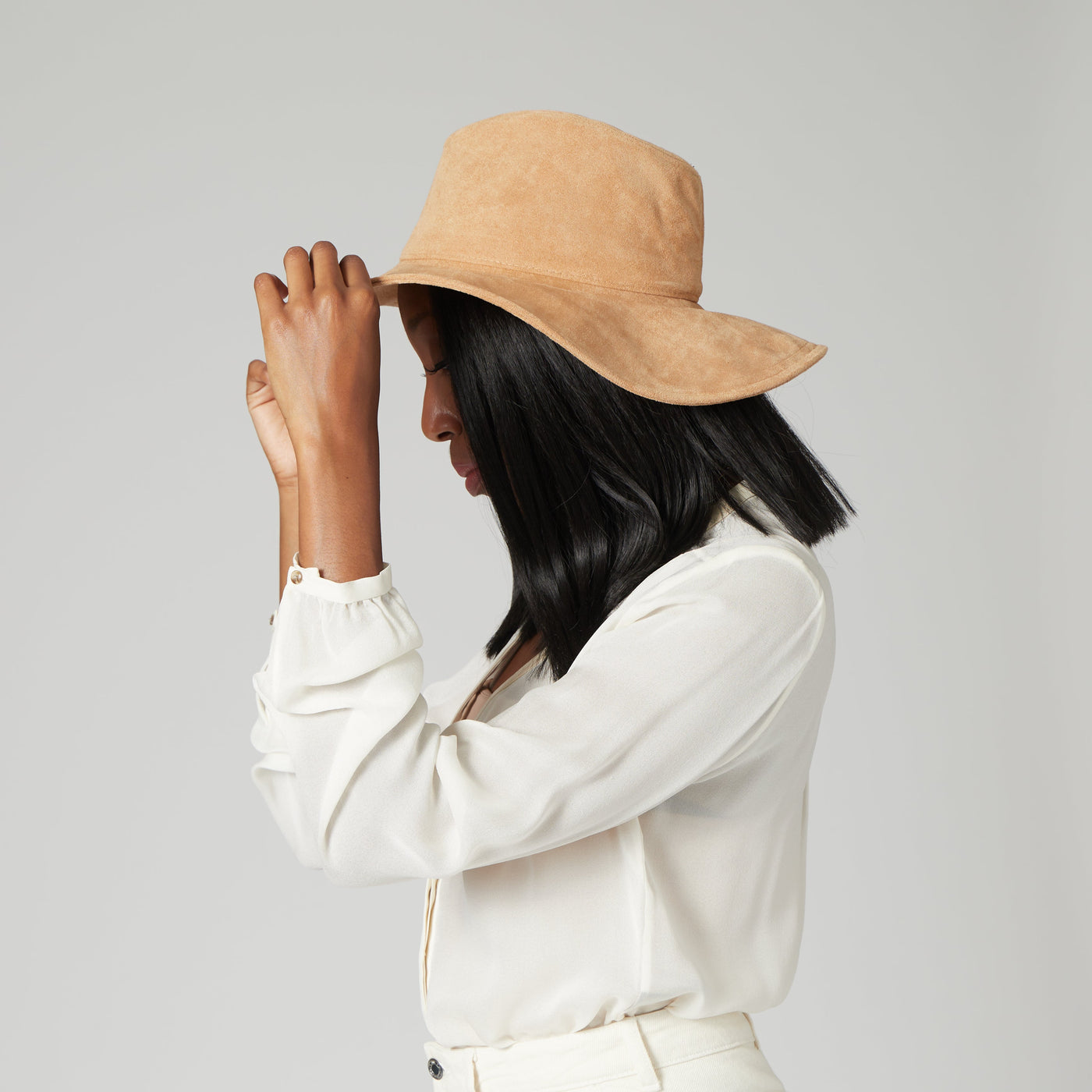 FEDORA - Pioneer - Cut & Sew Faux Suede Fedora