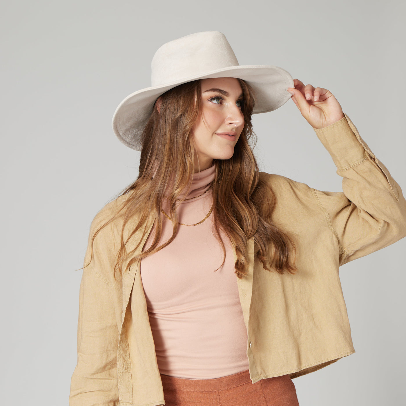 FEDORA - Pioneer - Cut & Sew Faux Suede Fedora