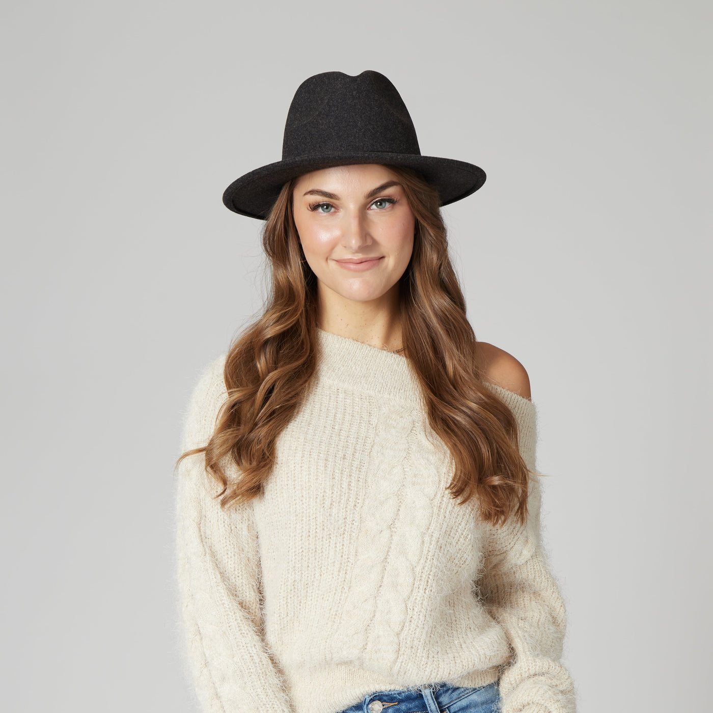 FEDORA - Women's Faux Felt Fedora With Leather Band