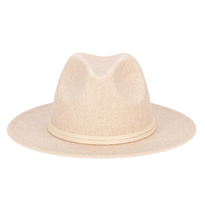 FEDORA - Women's Faux Felt Fedora With Leather Band