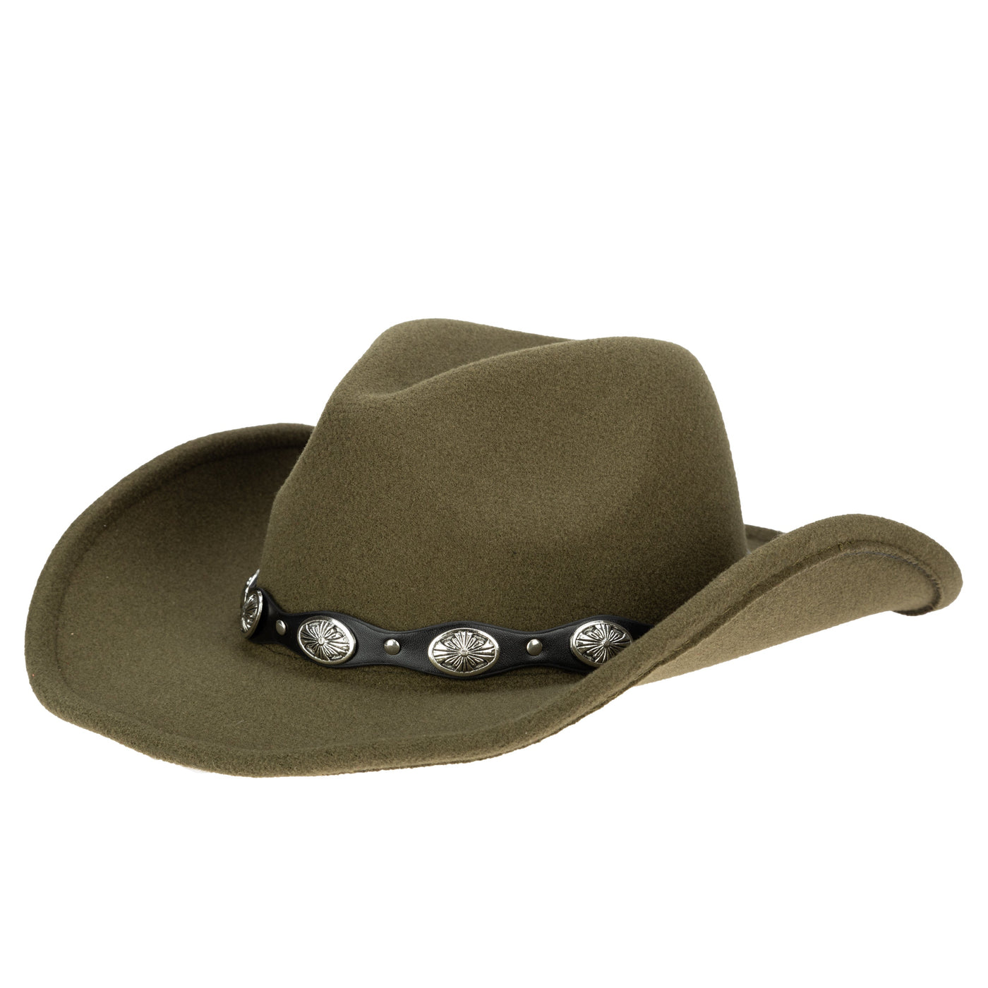 COWBOY - Women'S Faux Felt Cowboy W/ Western Conche Trim