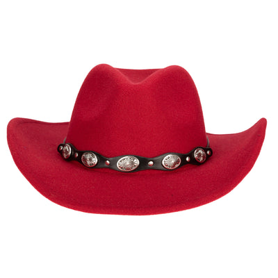 COWBOY - Women'S Faux Felt Cowboy W/ Western Conche Trim