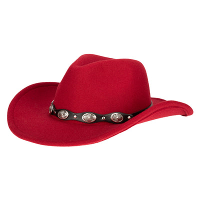 COWBOY - Women'S Faux Felt Cowboy W/ Western Conche Trim