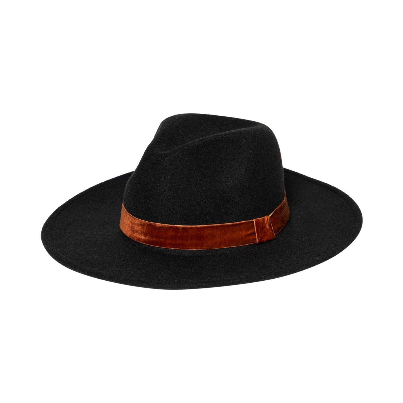 FEDORA - Women's Faux Felt Fedora W/ Velvet Band