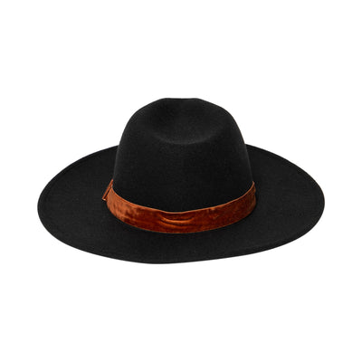 FEDORA - Women's Faux Felt Fedora W/ Velvet Band