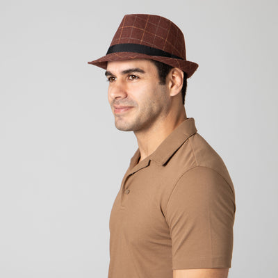 FEDORA - Men's Cut&Sew Fedora W/Grosgrain Band & Knot