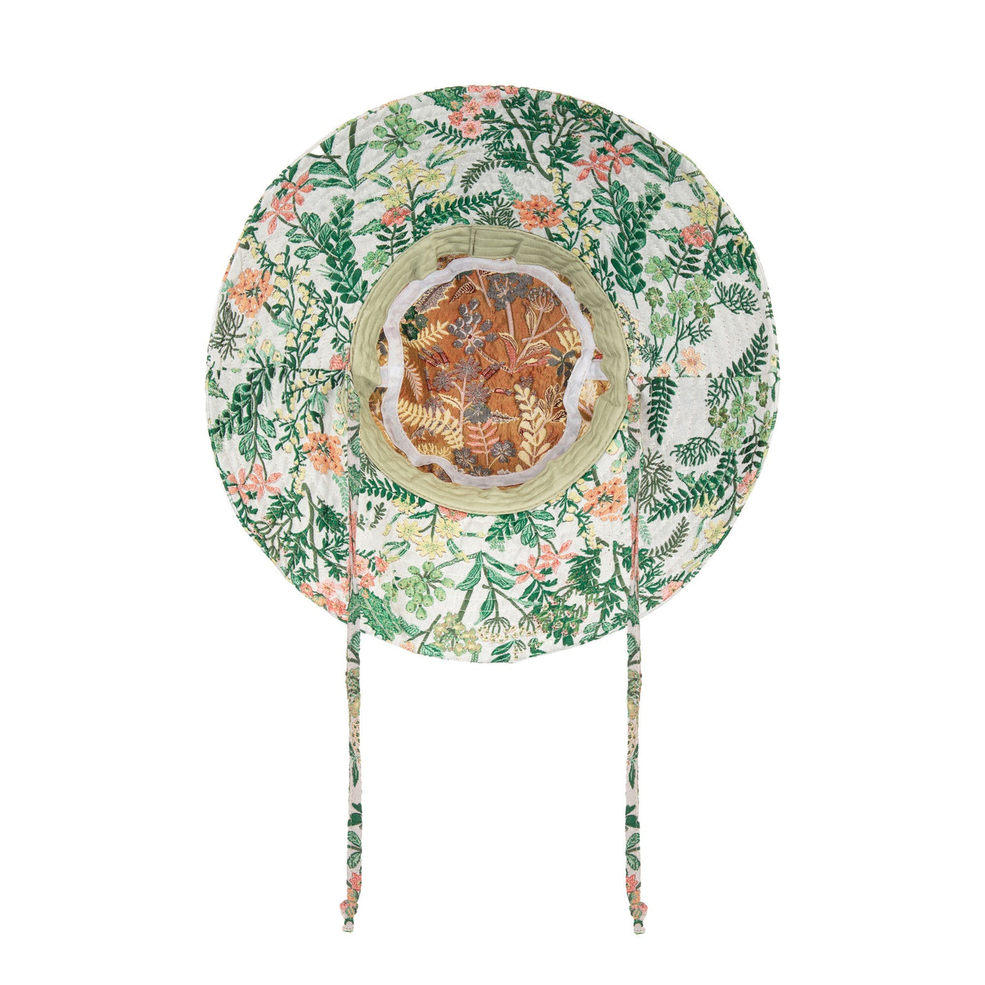 BUCKET - Colony Palms - Floral Printed Bucket Hat With Ties