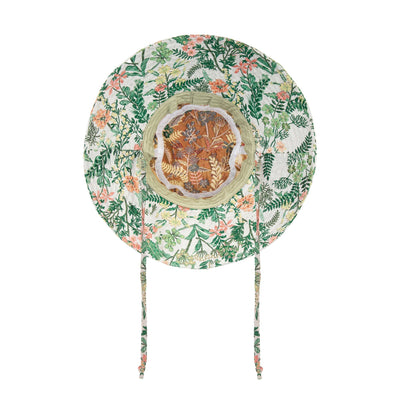 BUCKET - Colony Palms - Floral Printed Bucket Hat With Ties