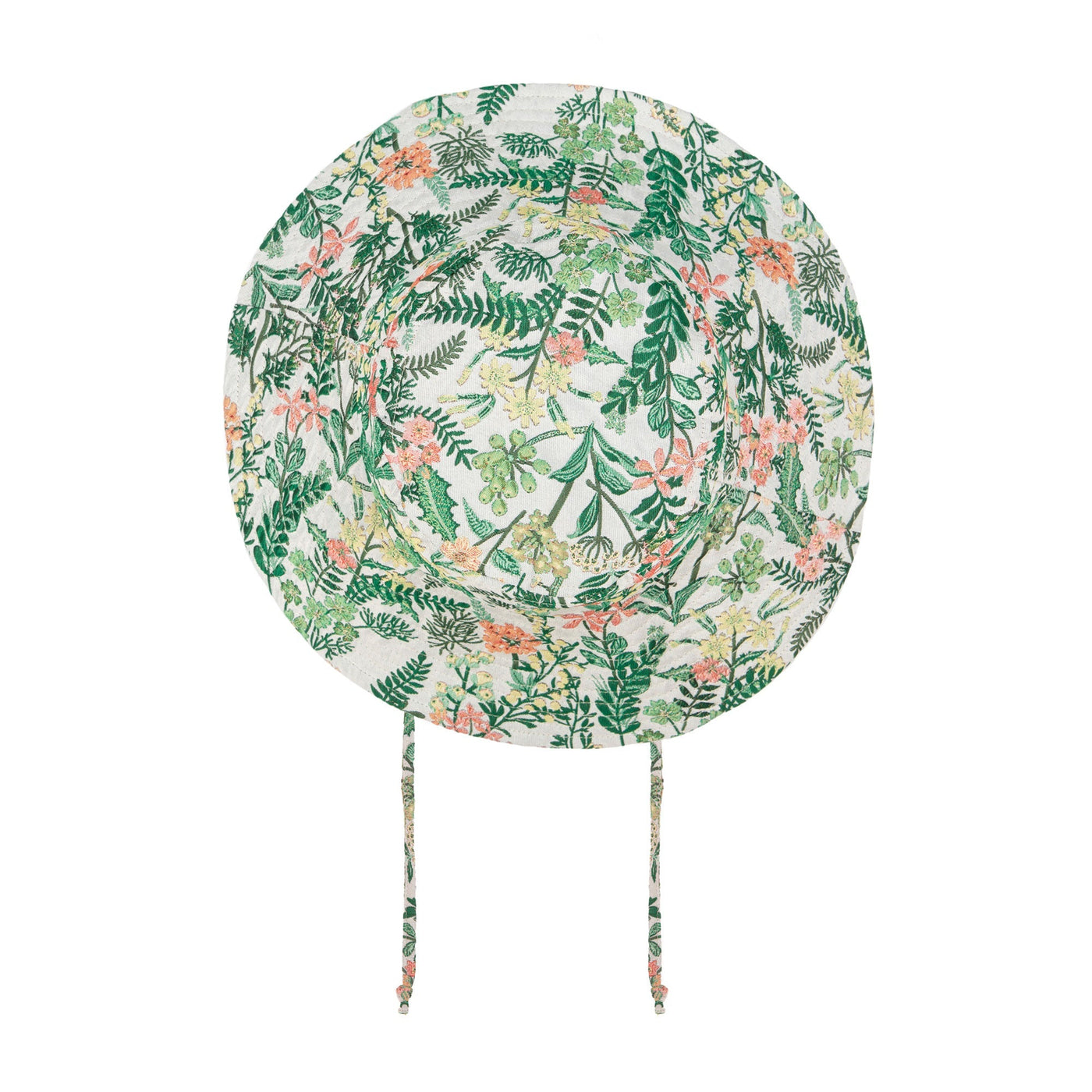 BUCKET - Colony Palms - Floral Printed Bucket Hat With Ties