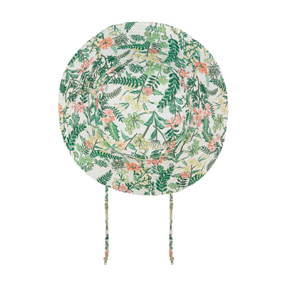 BUCKET - Colony Palms - Floral Printed Bucket Hat With Ties