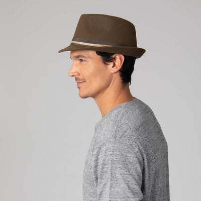 Faux Felt Stingy Brim Fedora-FEDORA-San Diego Hat Company