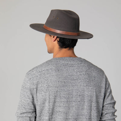 Faux Felt Fedora with Braided Faux Leather Trim-FEDORA-San Diego Hat Company