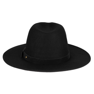 FEDORA - Faux Felt Fedora With Faux Leather Western Buckle Band