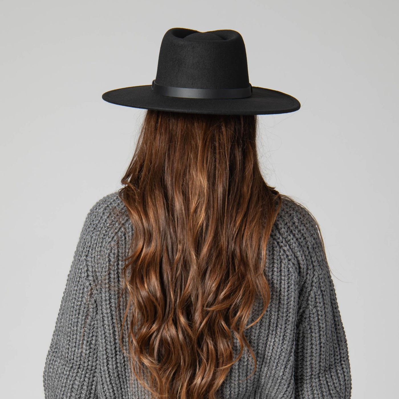 FEDORA - Faux Felt Fedora With Half Braided Faux Leather Band