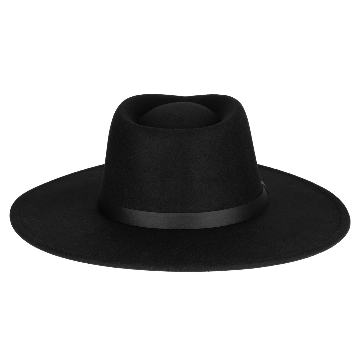 FEDORA - Faux Felt Fedora With Half Braided Faux Leather Band