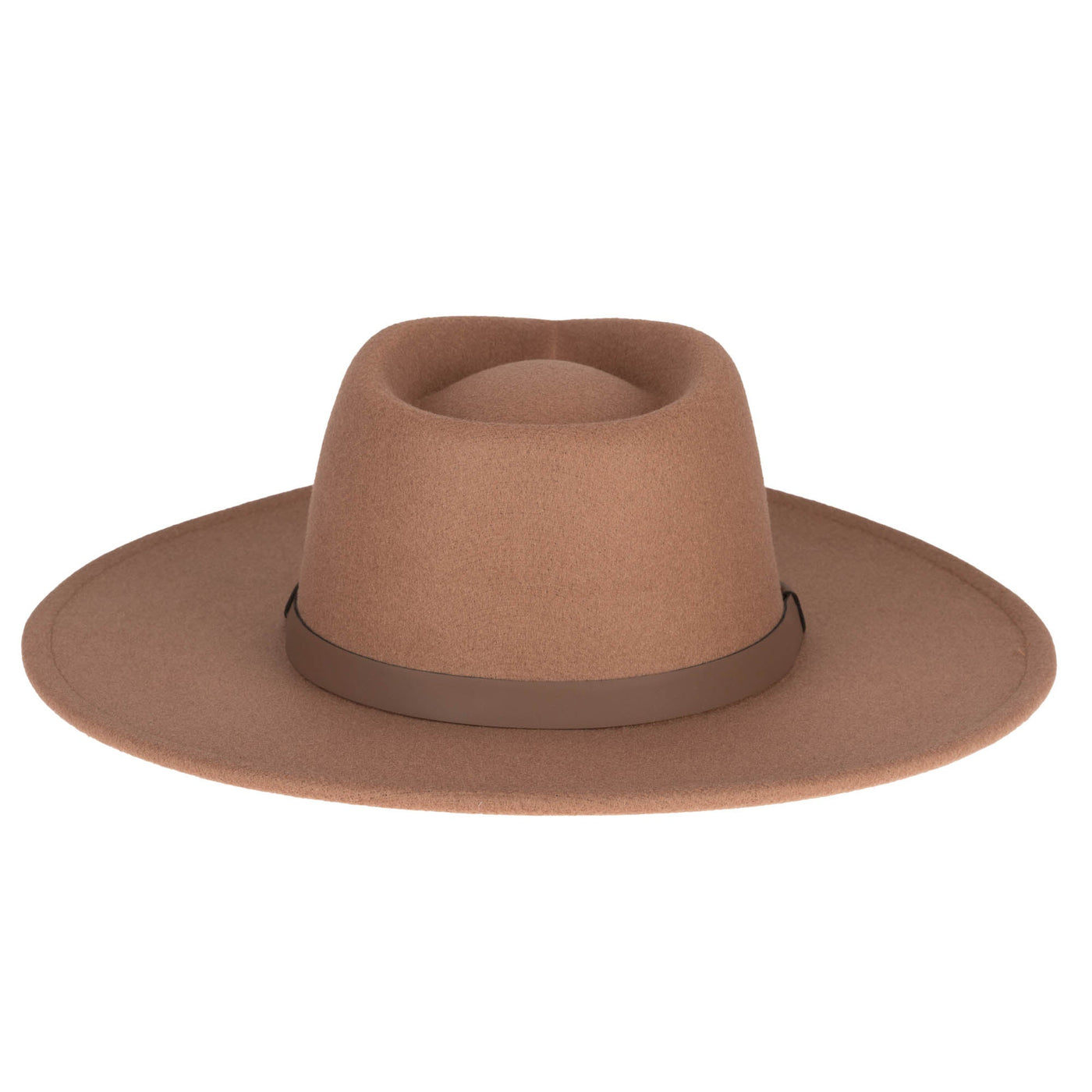 FEDORA - Faux Felt Fedora With Half Braided Faux Leather Band