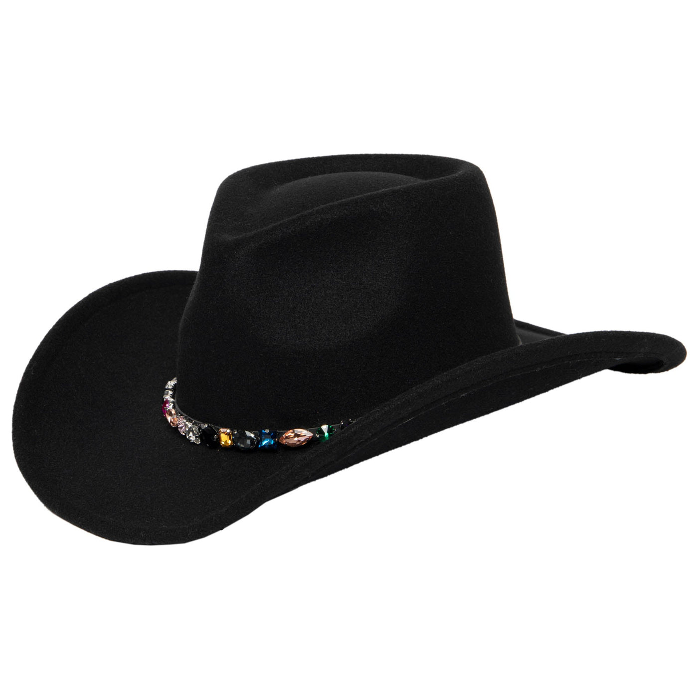 Pinch Crown Cowboy with Multi Gemstone Band-COWBOY-San Diego Hat Company