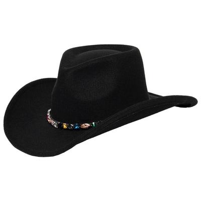 Pinch Crown Cowboy with Multi Gemstone Band-COWBOY-San Diego Hat Company