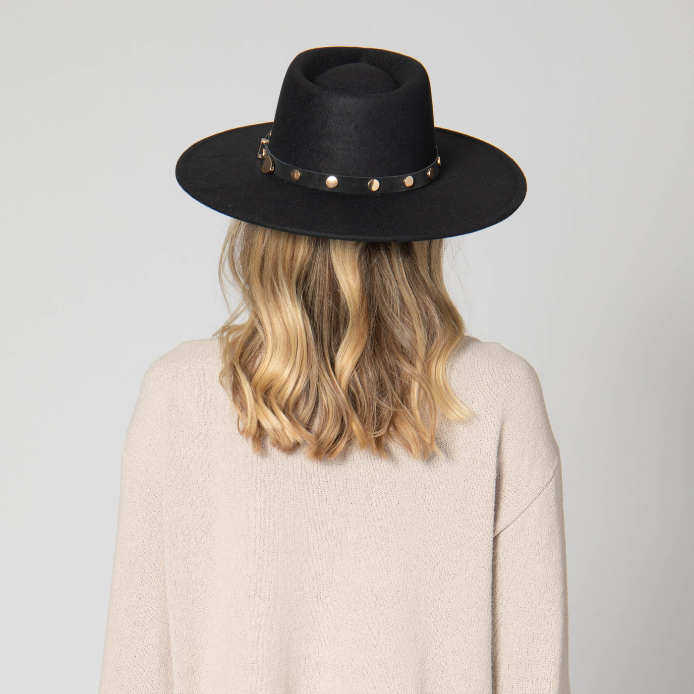 Faux Felt Fedora with Western Buckle Band-FEDORA-San Diego Hat Company