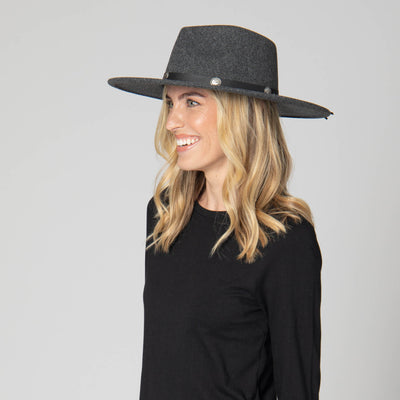 Faux Felt Fedora with Silver Concho Band-FEDORA-San Diego Hat Company