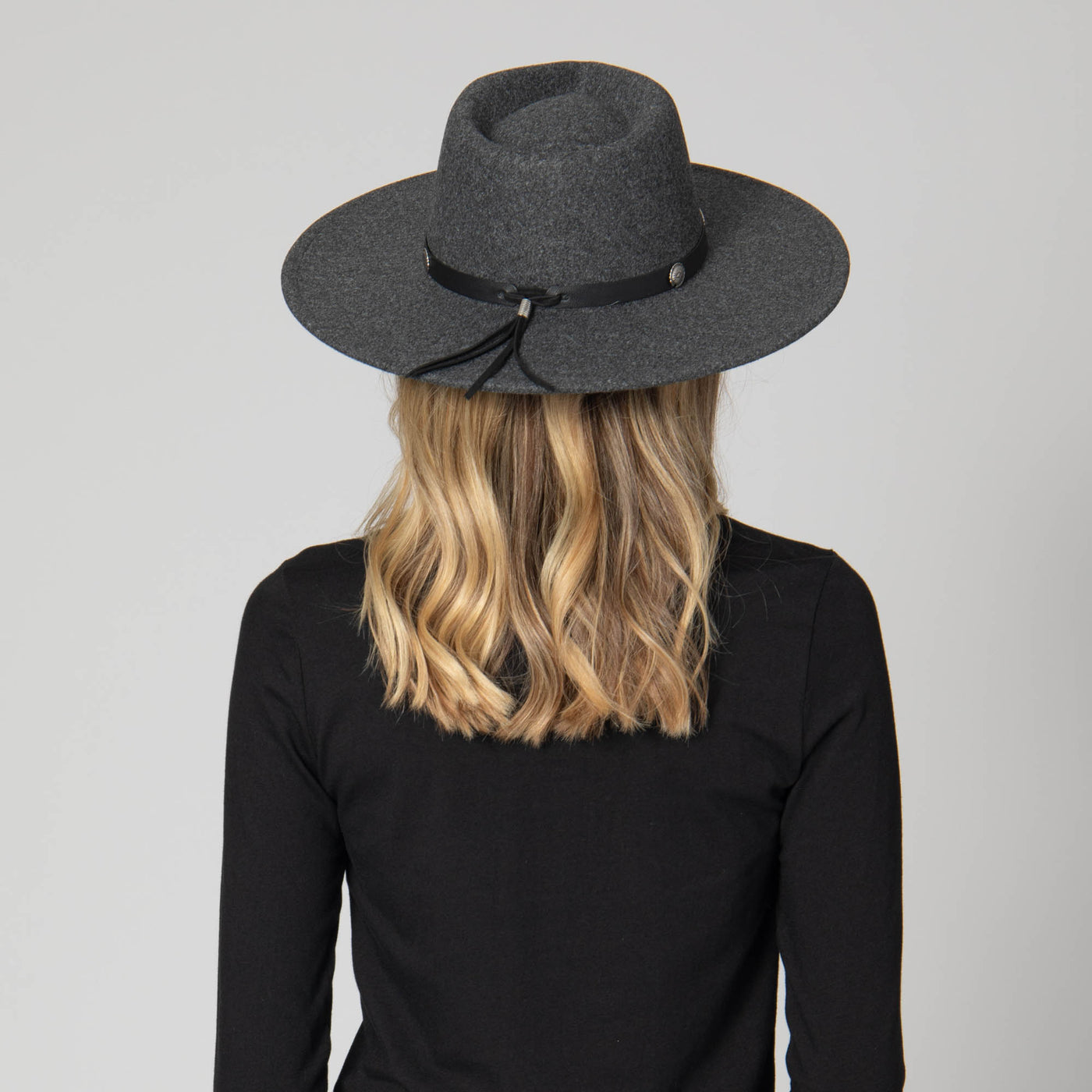 Faux Felt Fedora with Silver Concho Band-FEDORA-San Diego Hat Company
