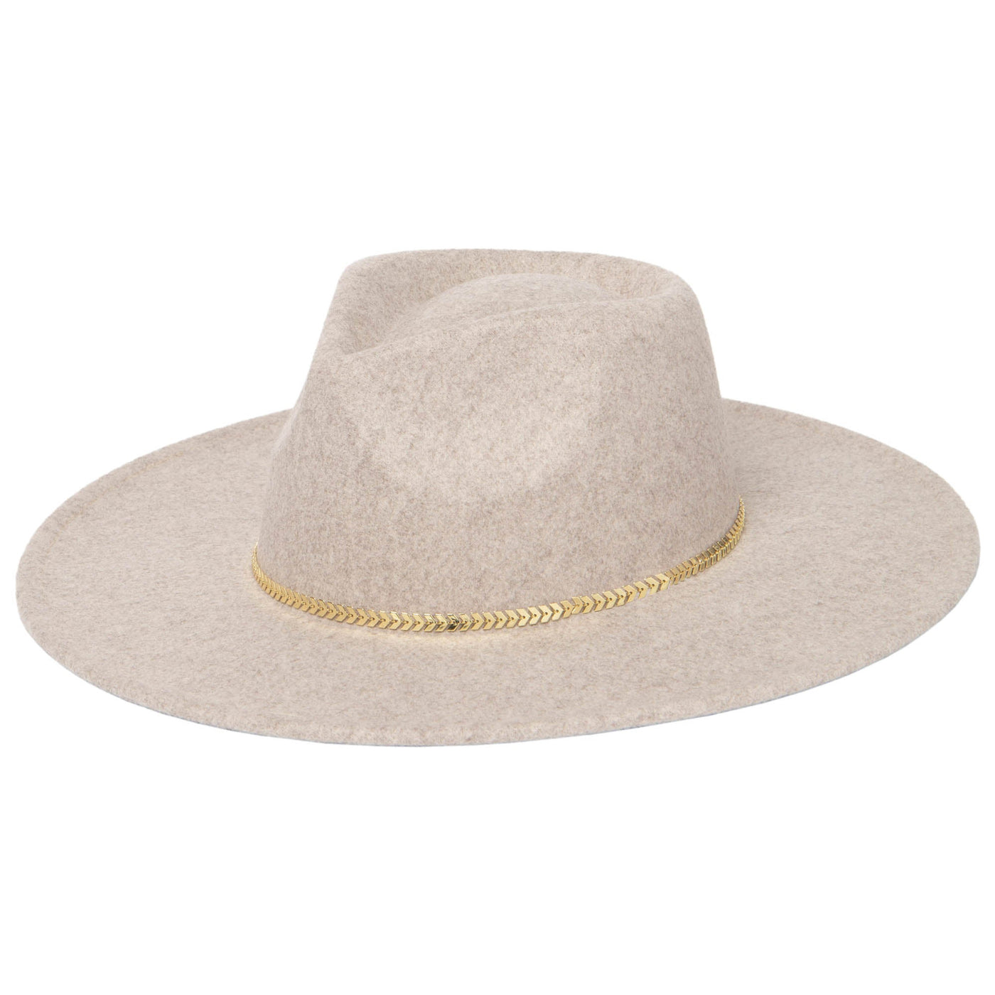 Women's Fedora with Chevron Gold Chain Trim-FEDORA-San Diego Hat Company