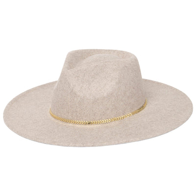 Women's Fedora with Chevron Gold Chain Trim-FEDORA-San Diego Hat Company
