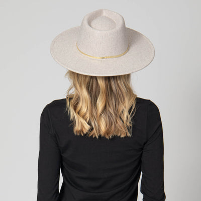 Women's Fedora with Chevron Gold Chain Trim-FEDORA-San Diego Hat Company