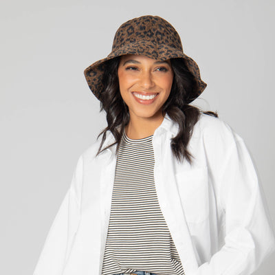 Roxie - 6 Panel Bucket Hat with Leopard Pattern-BUCKET-San Diego Hat Company
