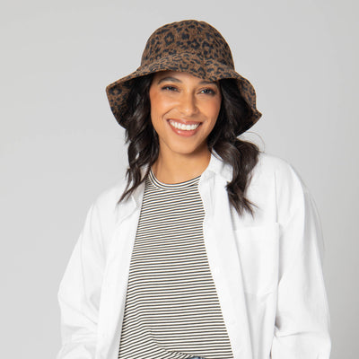Roxie - 6 Panel Bucket Hat with Leopard Pattern-BUCKET-San Diego Hat Company