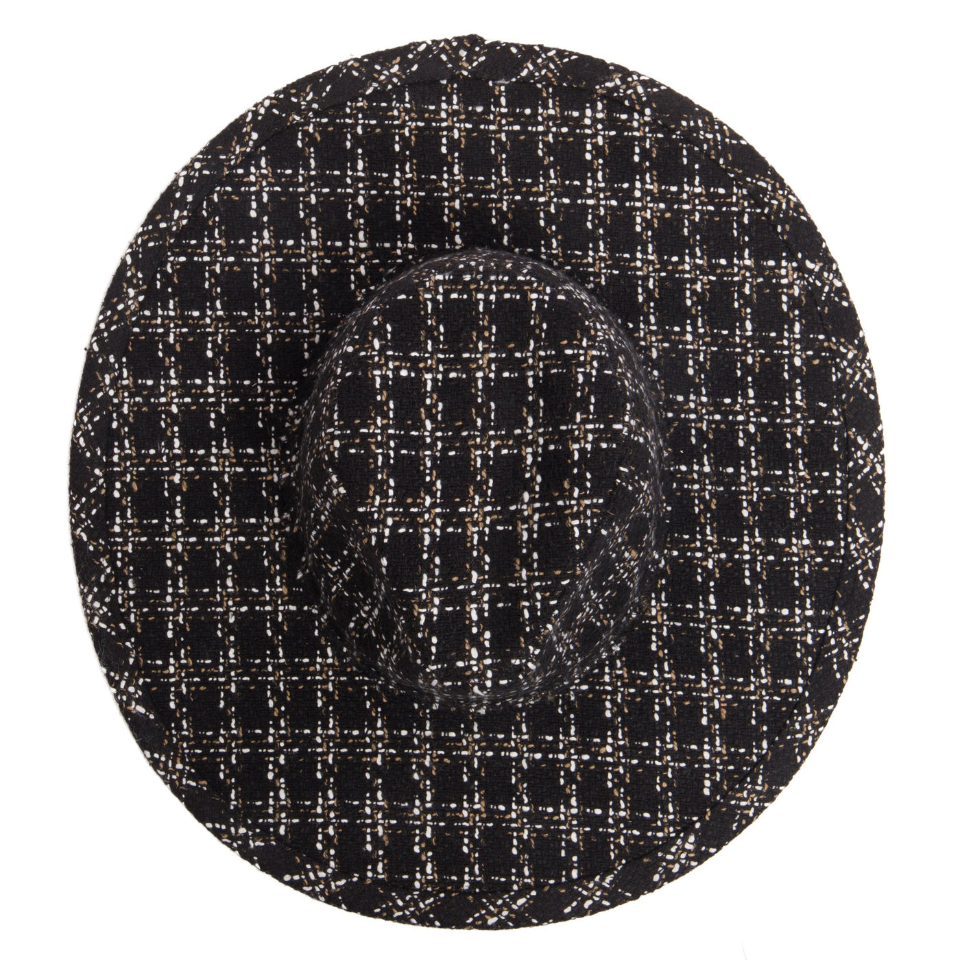 Aria - Wide Brim Fedora with Textured Mixed Tweed Fabric-FEDORA-San Diego Hat Company
