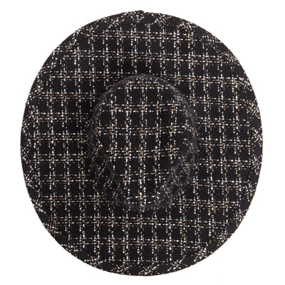 Aria - Wide Brim Fedora with Textured Mixed Tweed Fabric-FEDORA-San Diego Hat Company