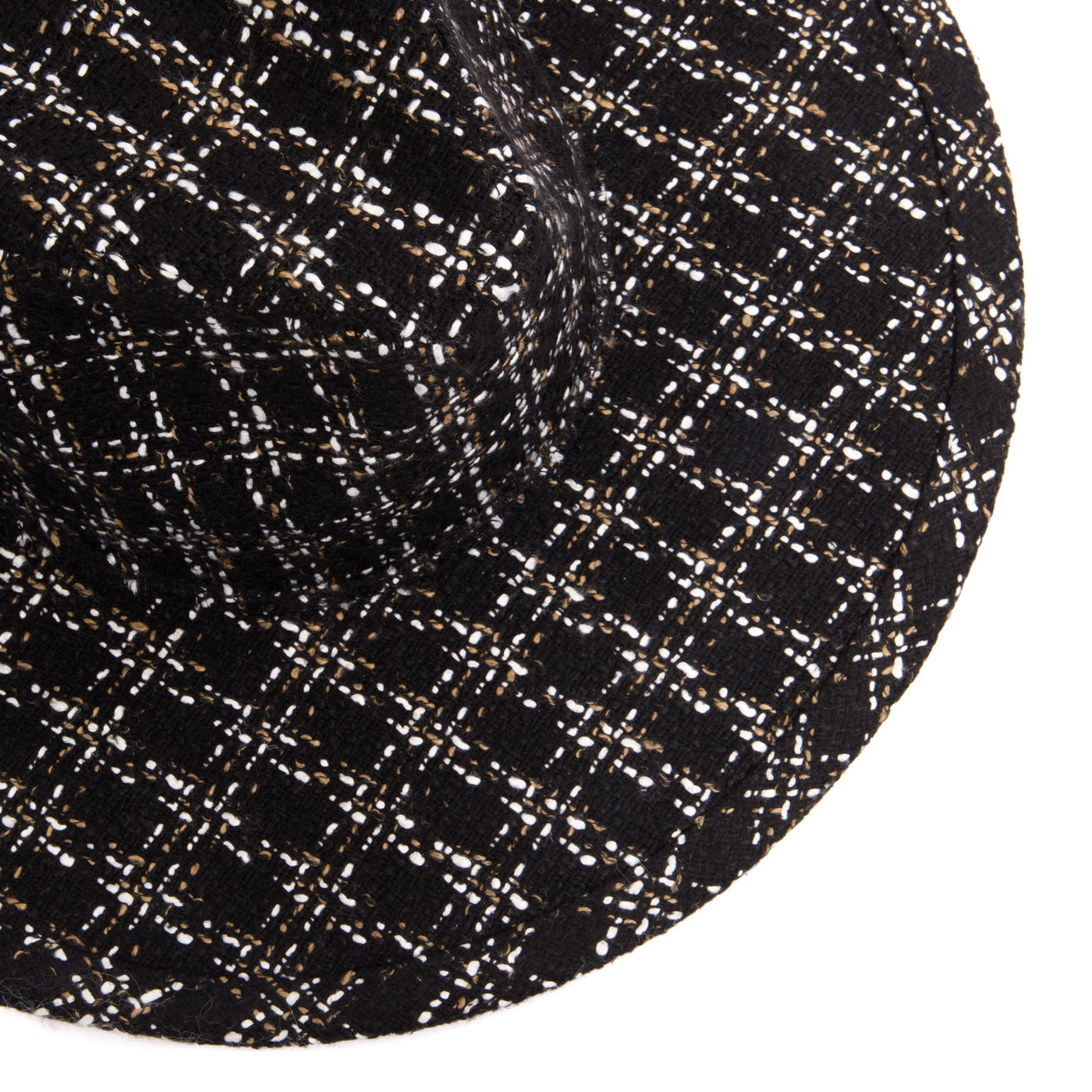 Aria - Wide Brim Fedora with Textured Mixed Tweed Fabric-FEDORA-San Diego Hat Company