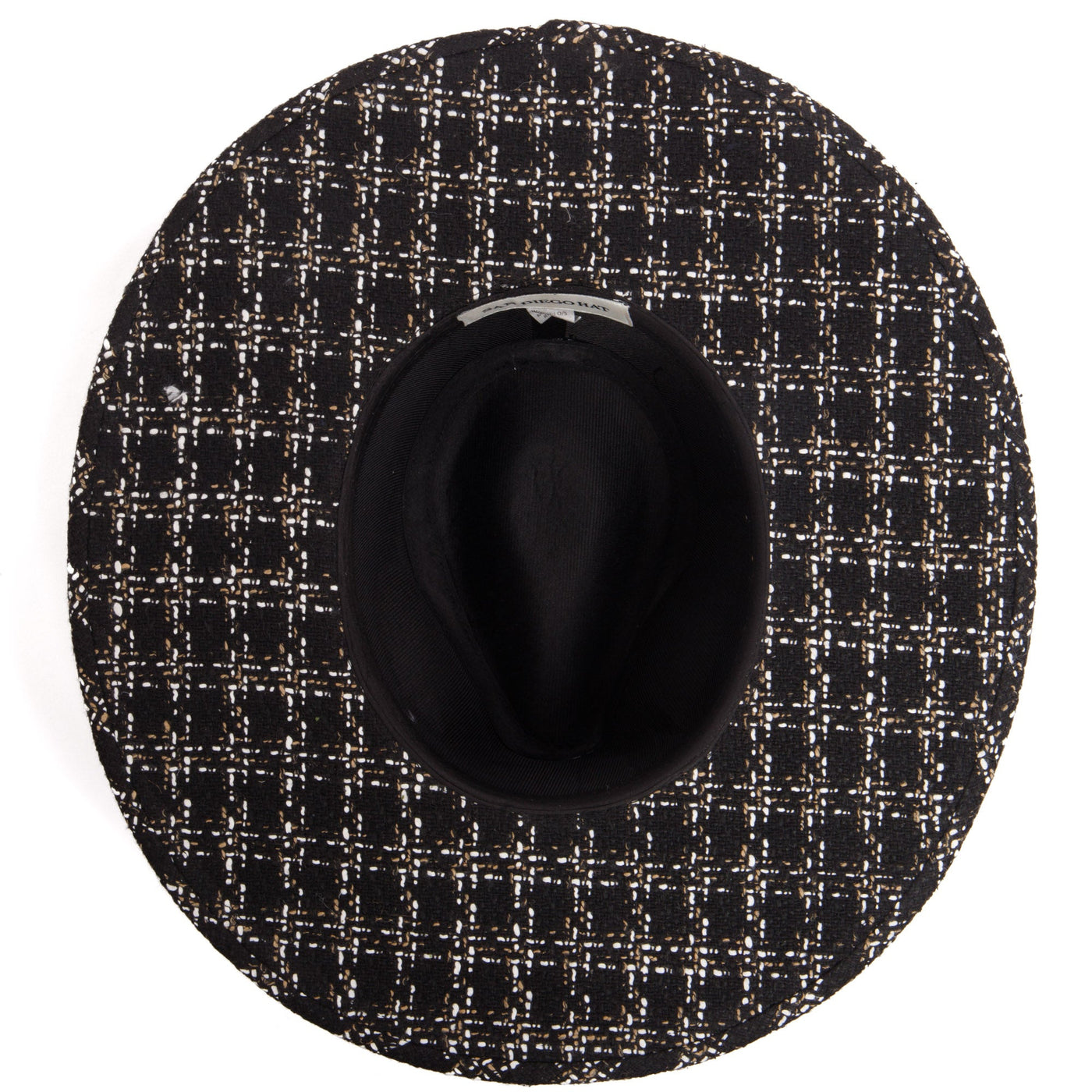 Aria - Wide Brim Fedora with Textured Mixed Tweed Fabric-FEDORA-San Diego Hat Company
