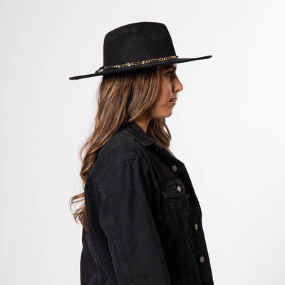 Women's Fedora with Leopard Printed Underbrim-FEDORA-San Diego Hat Company